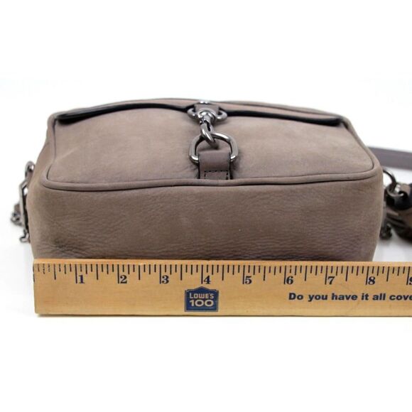 REBECCA MINKOFF TAUPE BROWN GENUINE LEATHER CHAIN CROSSBODY SHOULDER BAG PURSE - Picture 14 of 16